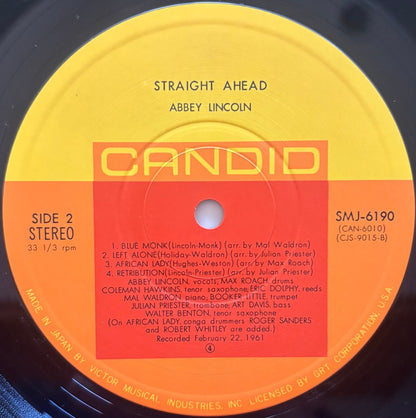 Abbey Lincoln - Straight Ahead (1977 Japanese Candid Stereo Vinyl LP)