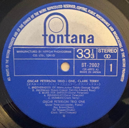 Oscar Peterson Trio + Clark Terry - Oscar Peterson Trio + One (1972 Japanese Fontana Stereo Vinyl LP)