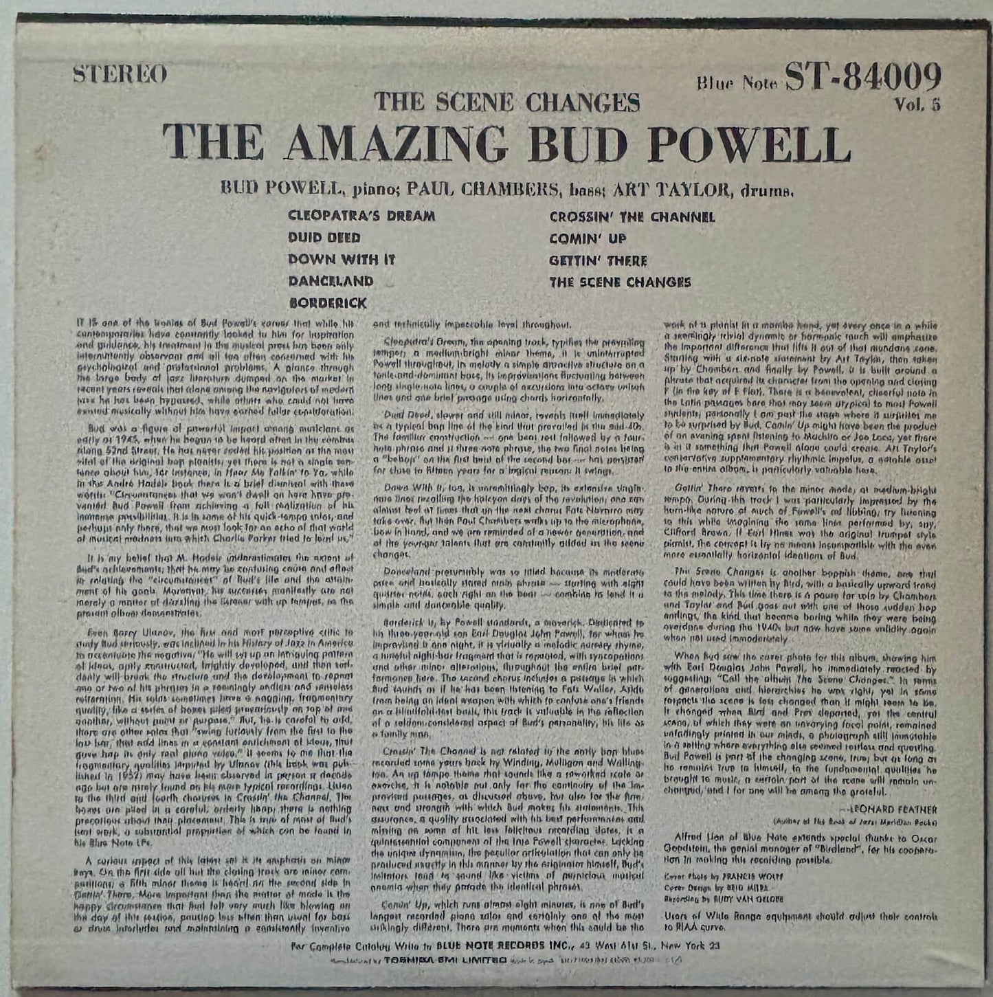 The Amazing Bud Powell - The Scene Changes, Vol. 5 (1983 Japanese Blue Note Stereo Vinyl LP)