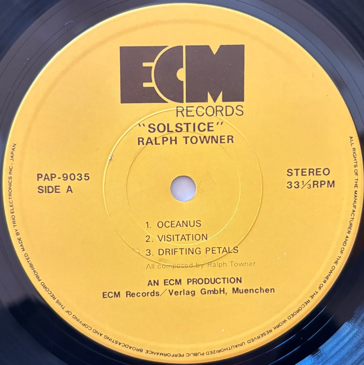 Ralph Towner - Solstice (1975 Japanese Pressing, ECM Records Vinyl LP)