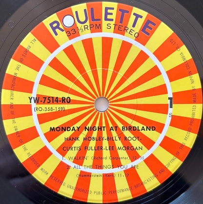Hank Mobley / Billy Root / Curtis Fuller / Lee Morgan - Monday Night at Birdland (1975 Japanese Roulette Vinyl LP)
