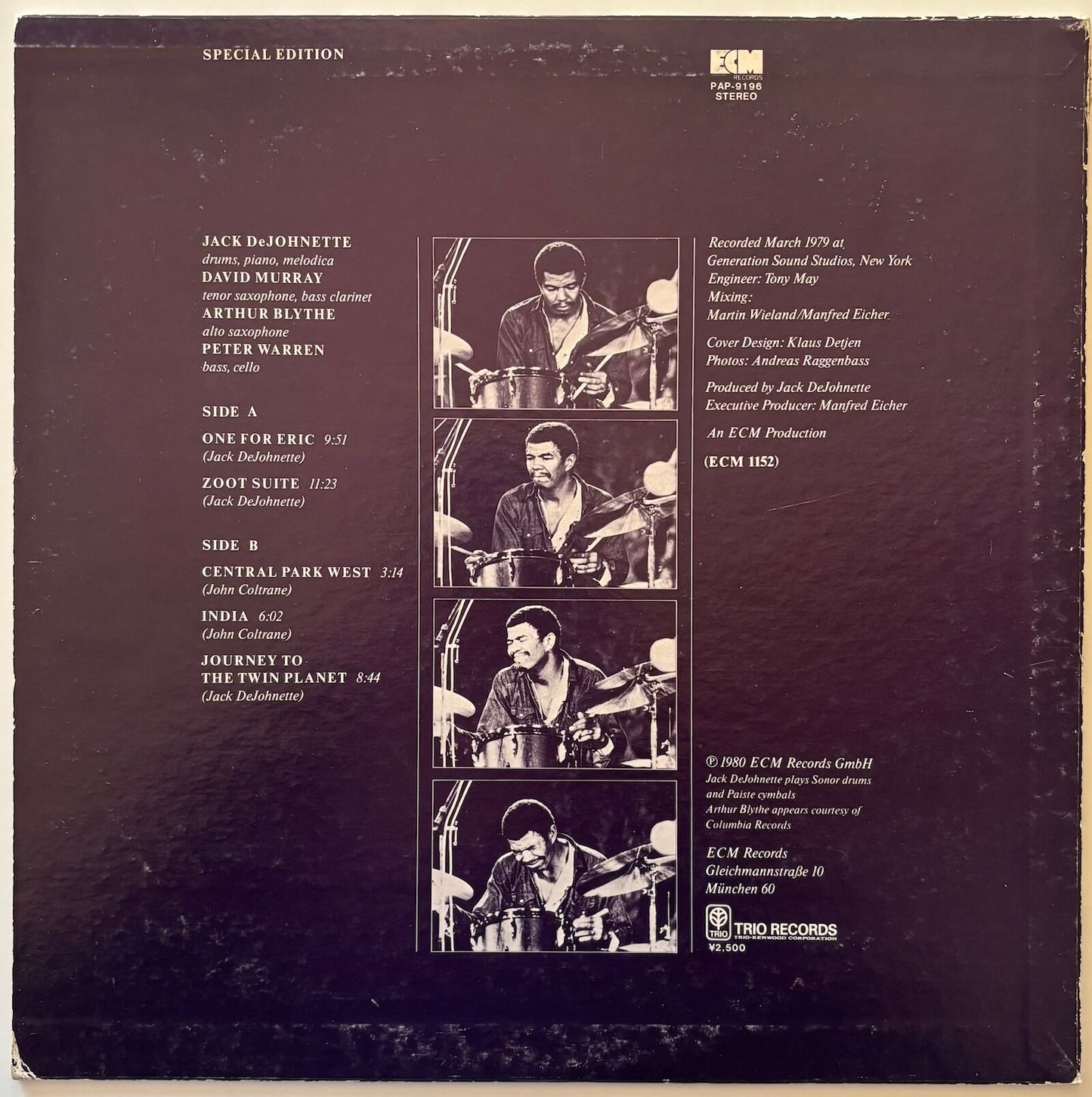 Jack DeJohnette - Special Edition (1980 Japanese Pressing, ECM Records Vinyl LP)