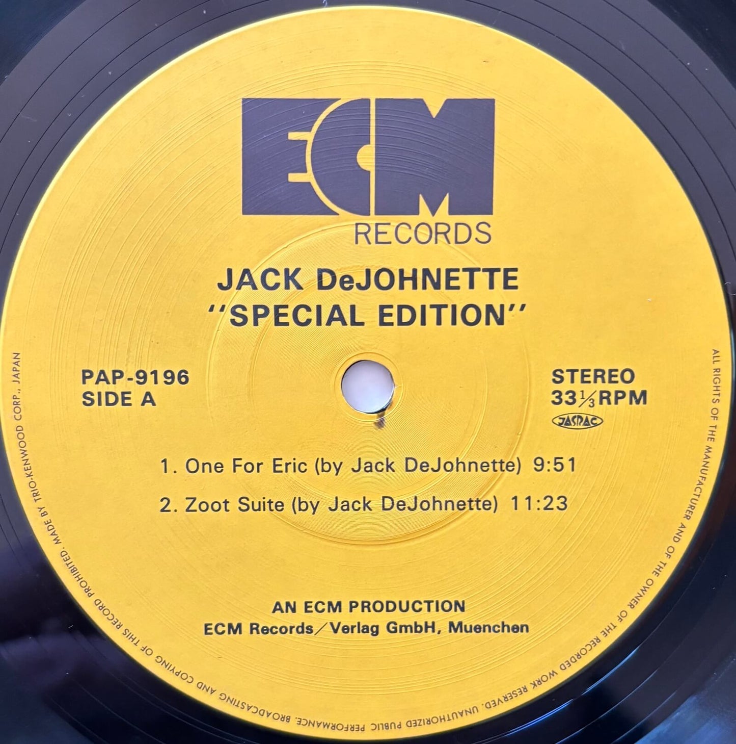 Jack DeJohnette - Special Edition (1980 Japanese Pressing, ECM Records Vinyl LP)