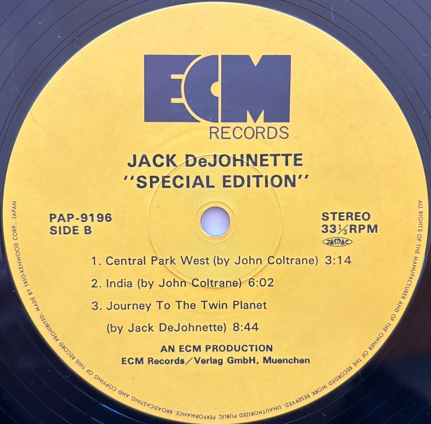 Jack DeJohnette - Special Edition (1980 Japanese Pressing, ECM Records Vinyl LP)
