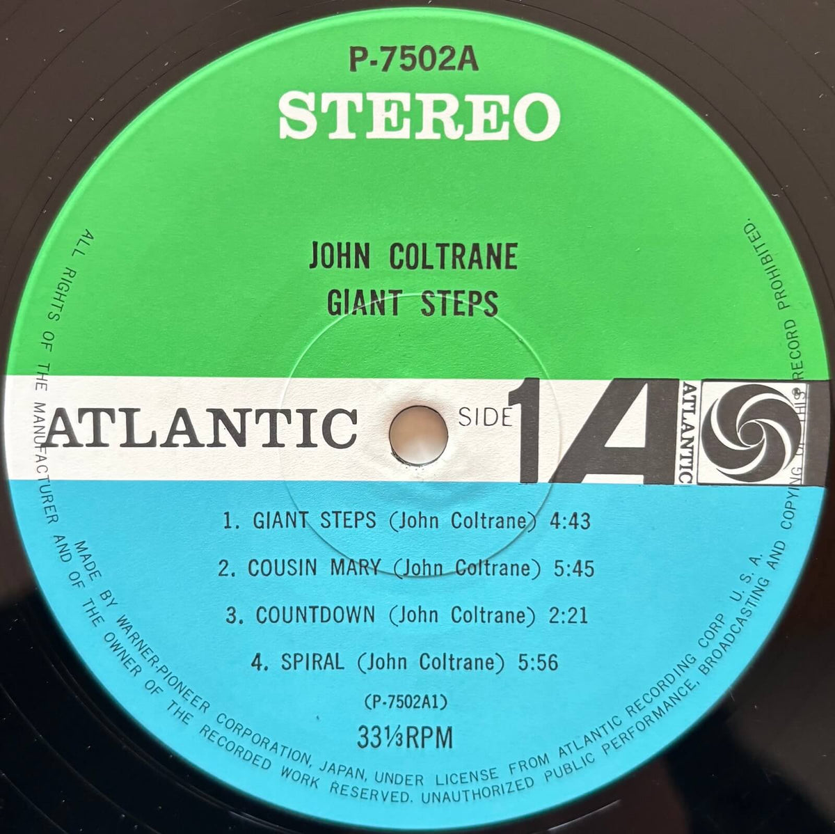 John Coltrane - Giant Steps (1976 Japanese Atlantic Stereo Vinyl LP)