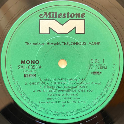 Thelonious Monk - Thelonious Himself (1974 Japanese Riverside Mono Vinyl LP)