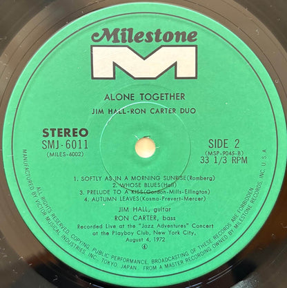 Jim Hall / Ron Carter Duo - Alone Together (1973 Japanese Milestone Vinyl LP)