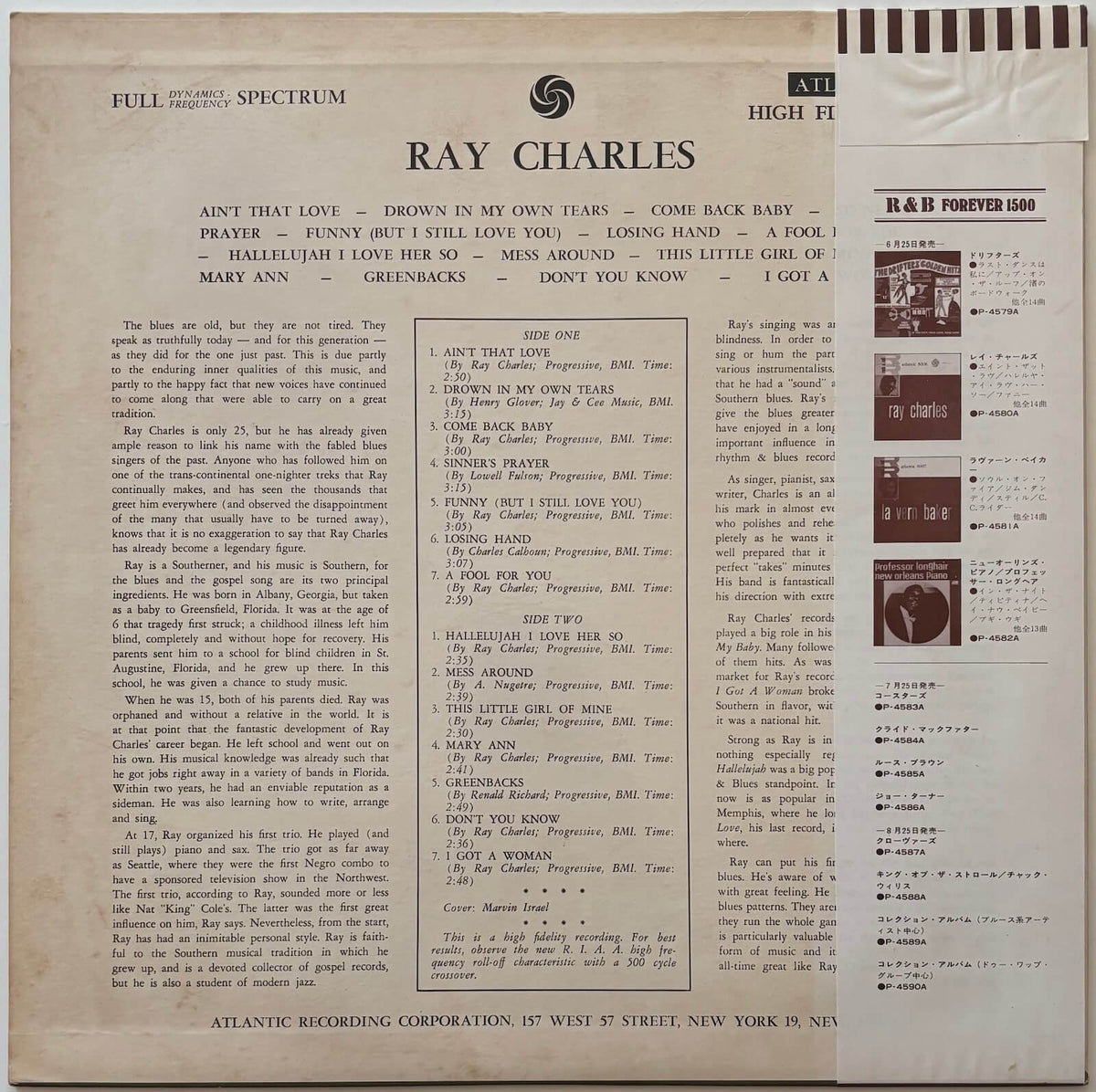 Ray Charles - Ray Charles (1979 Japanese Atlantic Mono Vinyl LP)