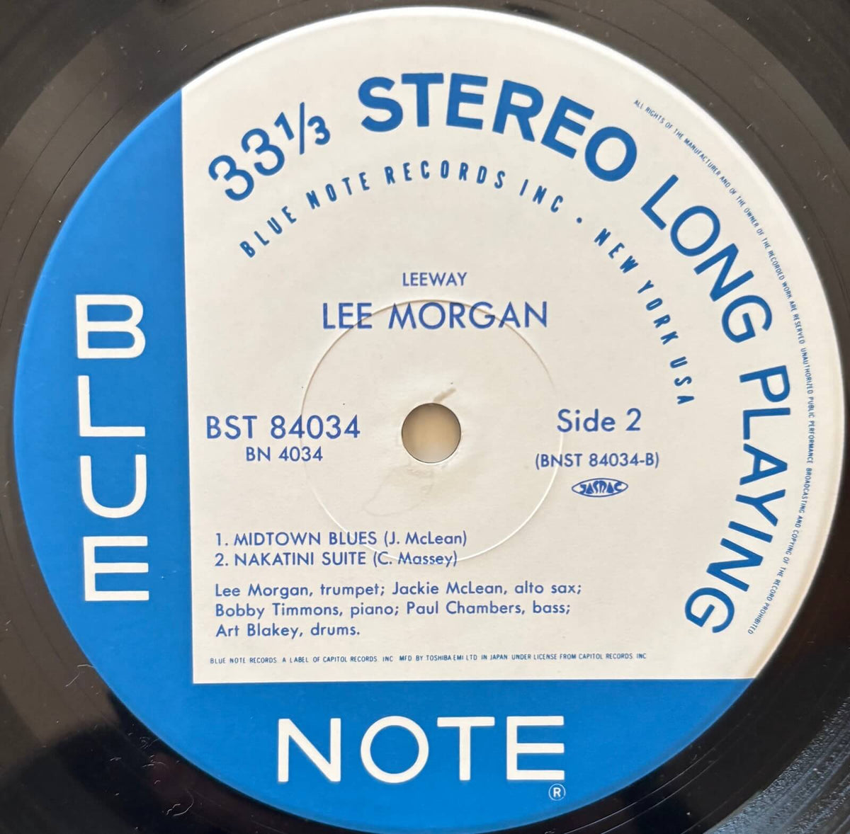 Lee Morgan - Leeway (1989 Japanese Blue Note Vinyl LP)