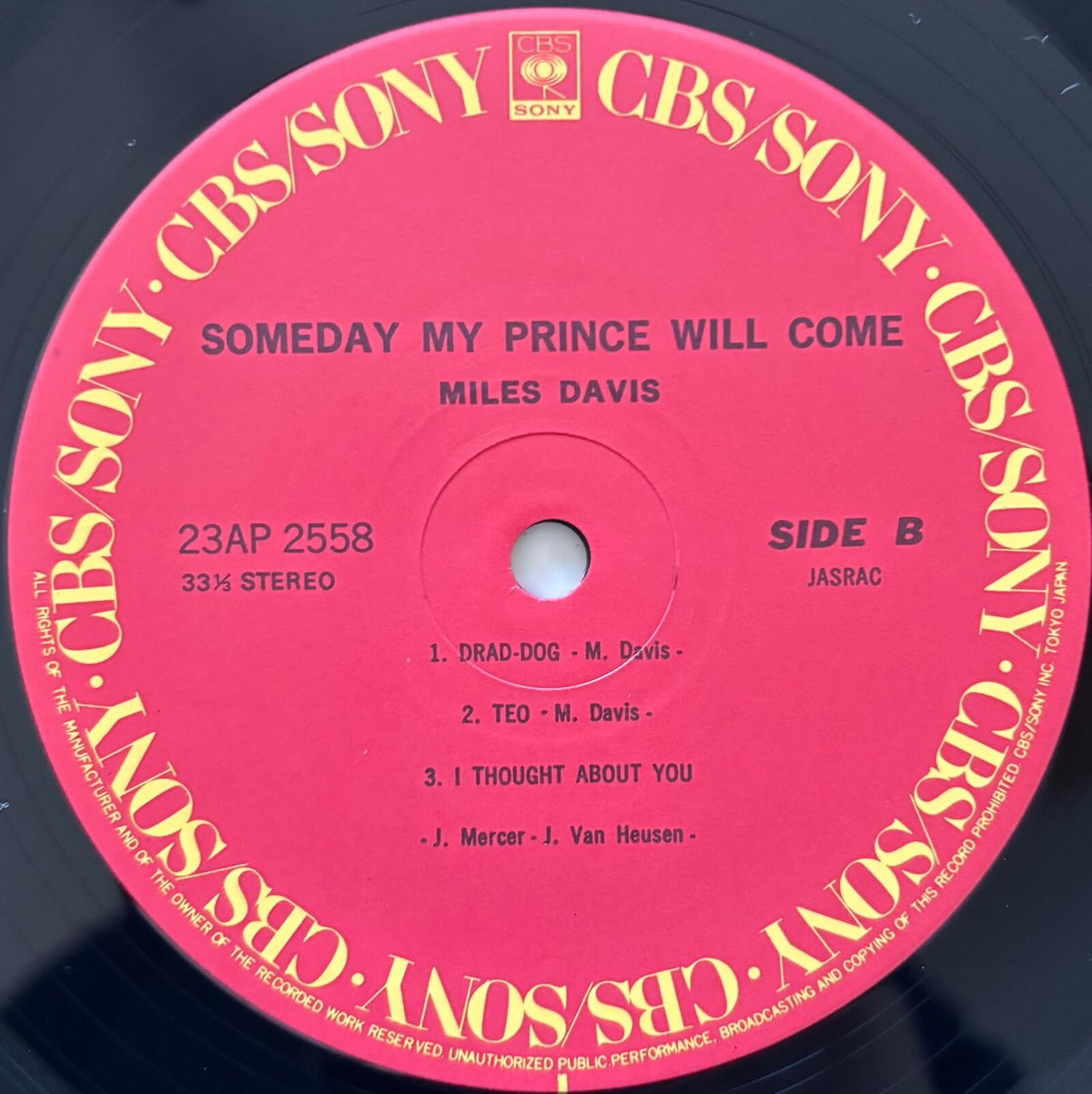 Miles Davis Sextet - Someday My Prince Will Come (1983 Japanese CBS/Sony Vinyl LP)