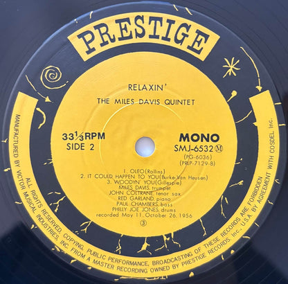 The Miles Davis Quintet - Relaxin' with the Miles Davis Quintet (1976 Japanese Prestige Mono Vinyl LP)