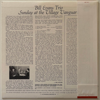 Bill Evans Trio featuring Scott LaFaro - Sunday at the Village Vanguard (1977 Japanese Riverside Vinyl LP)