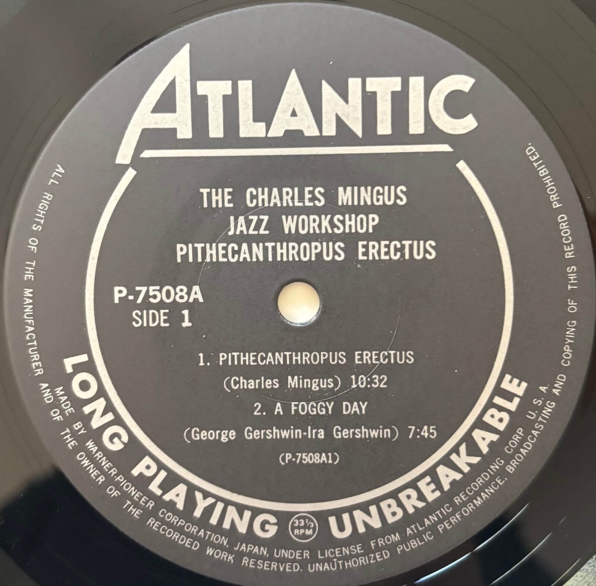 Charles Mingus - Pithecanthropus Erectus (1976 Japanese Atlantic Mono Vinyl LP)