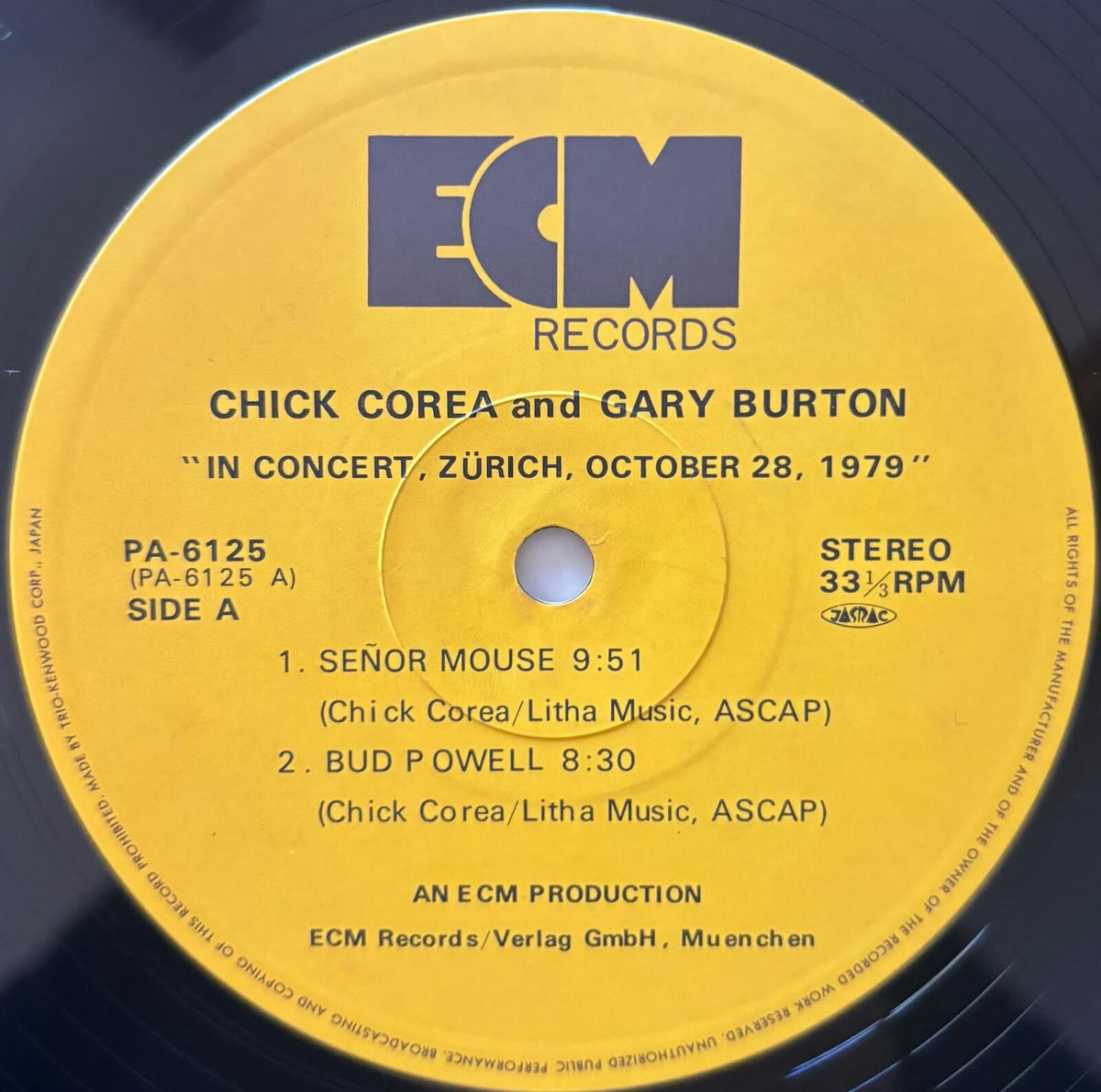 Chick Corea and Gary Burton - In Concert, Zürich, October 28, 1979 (1980 Japanese ECM 2xLP)