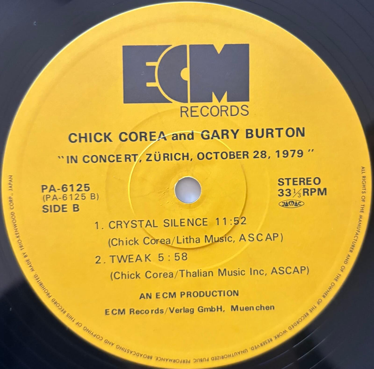 Chick Corea and Gary Burton - In Concert, Zürich, October 28, 1979 (1980 Japanese ECM 2xLP)