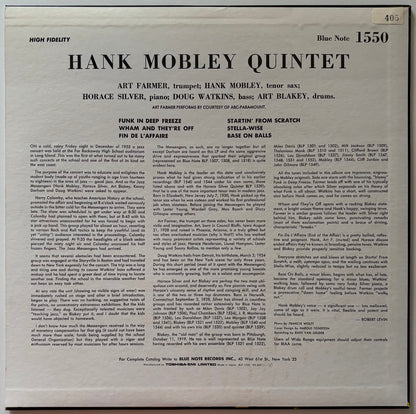 Hank Mobley - Hank Mobley Quintet (1984 Japanese Blue Note Mono Vinyl LP)