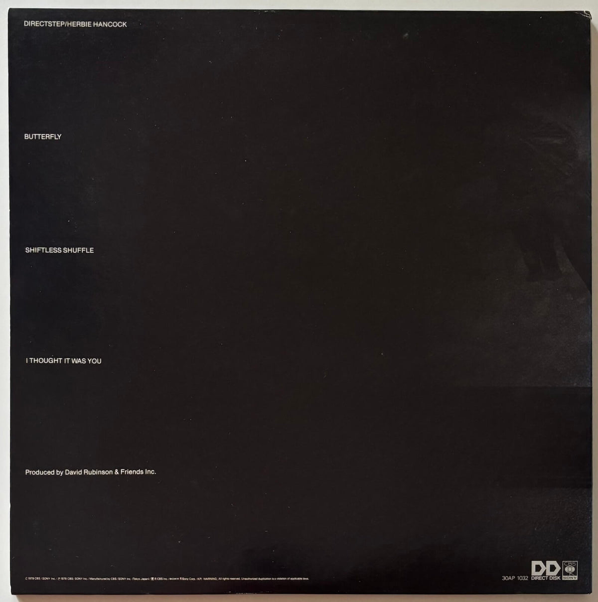 Herbie Hancock - Directstep (1979 Japanese CBS/Sony Direct-to-Disc Vinyl LP)