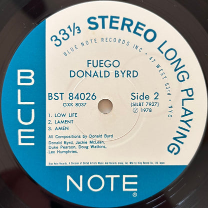 Donald Byrd - Fuego (1978 Japanese Blue Note GXK 8037 Vinyl LP)