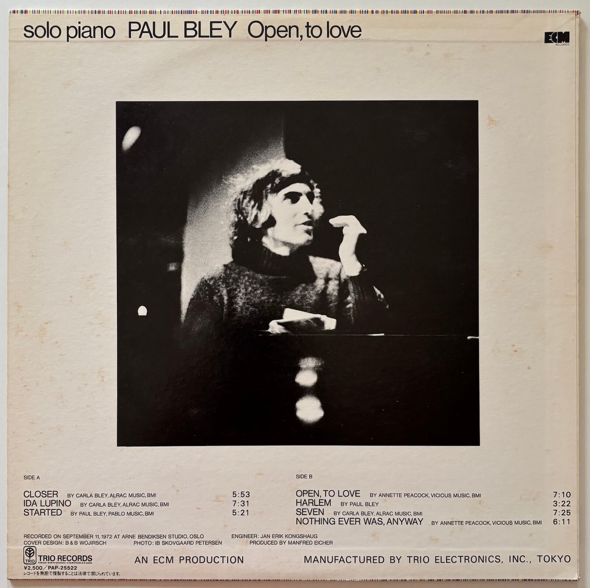 Paul Bley - Open, to Love (1981 Japanese ECM Vinyl LP)