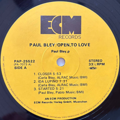 Paul Bley - Open, to Love (1981 Japanese ECM Vinyl LP)