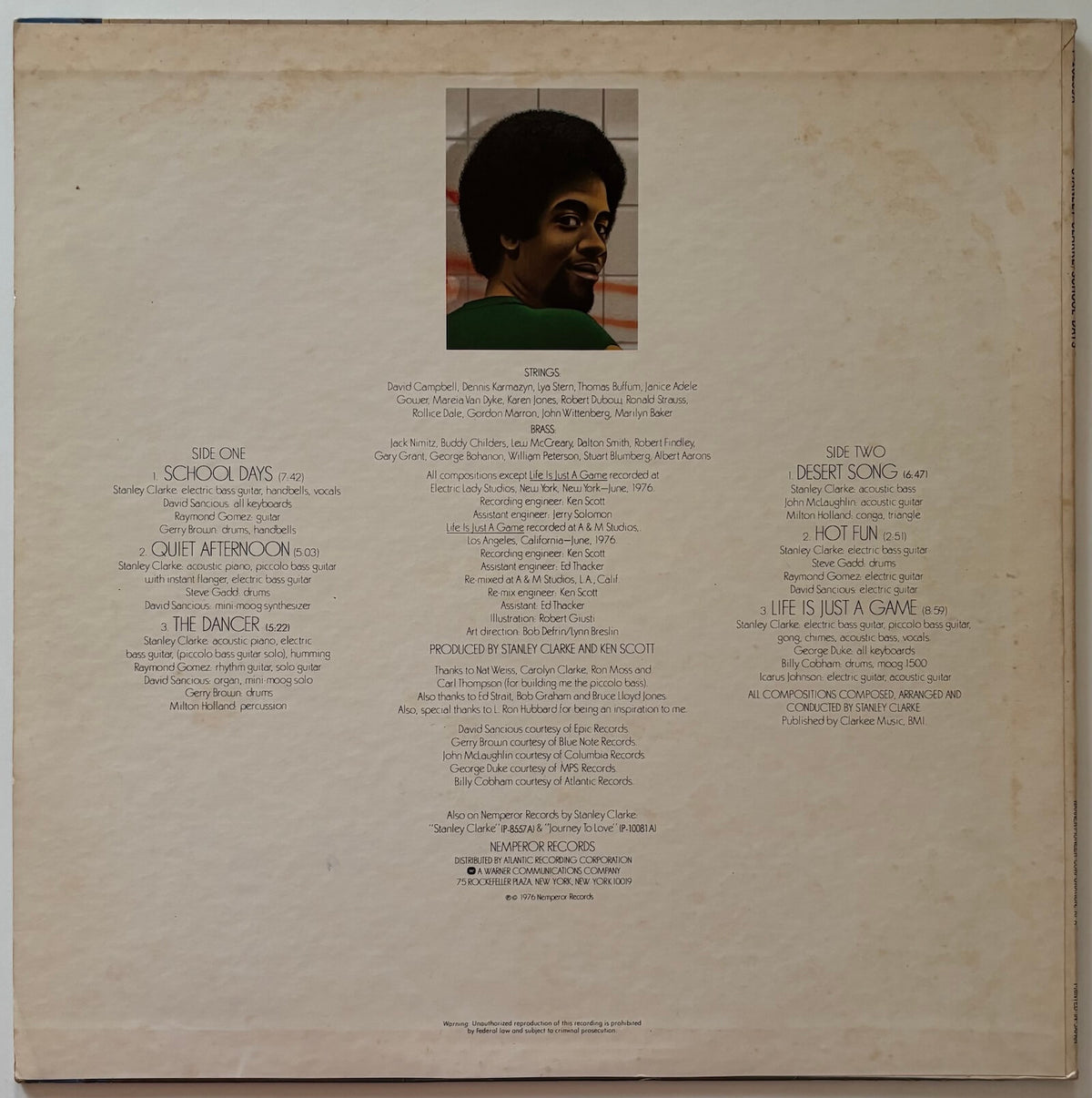 Stanley Clarke - School Days (1976 Japanese Atlantic Vinyl LP)