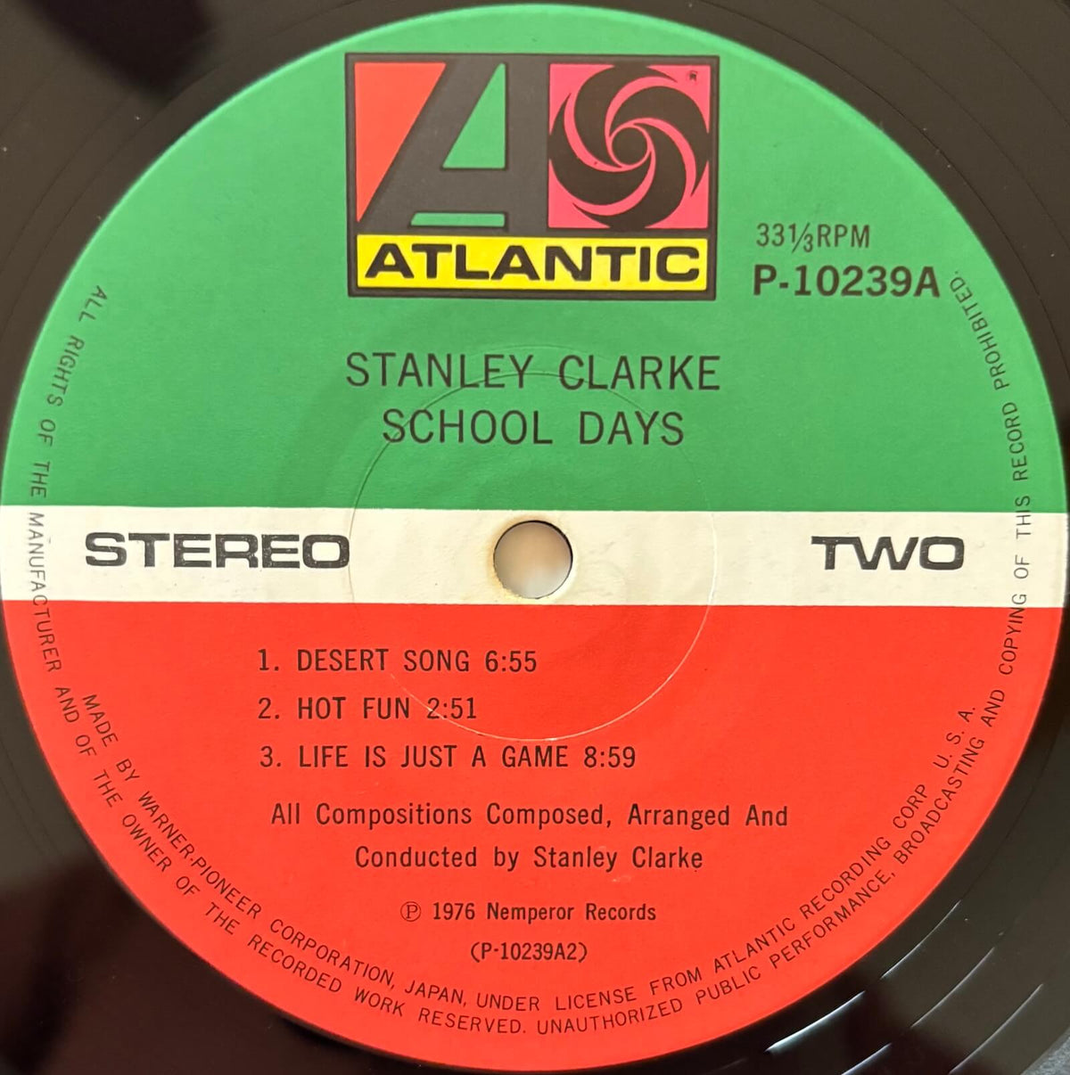 Stanley Clarke - School Days (1976 Japanese Atlantic Vinyl LP)