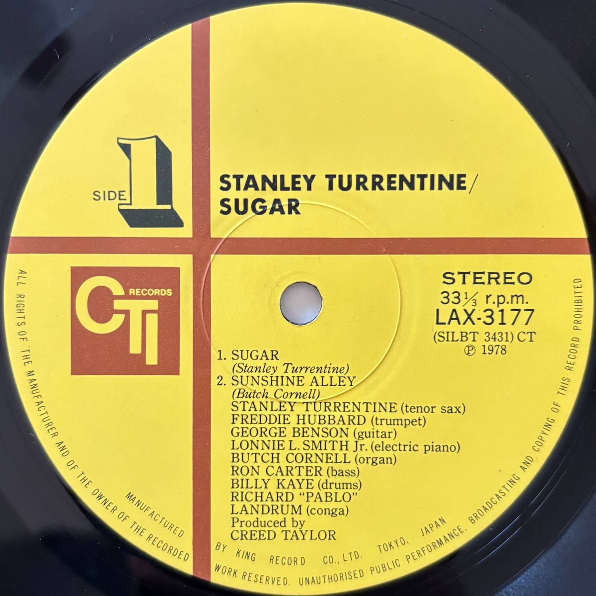 Stanley Turrentine - Sugar (1978 Japanese CTI Vinyl LP)