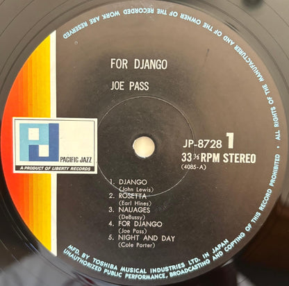 Joe Pass - For Django (Japanese Pacific Jazz Stereo Vinyl LP)