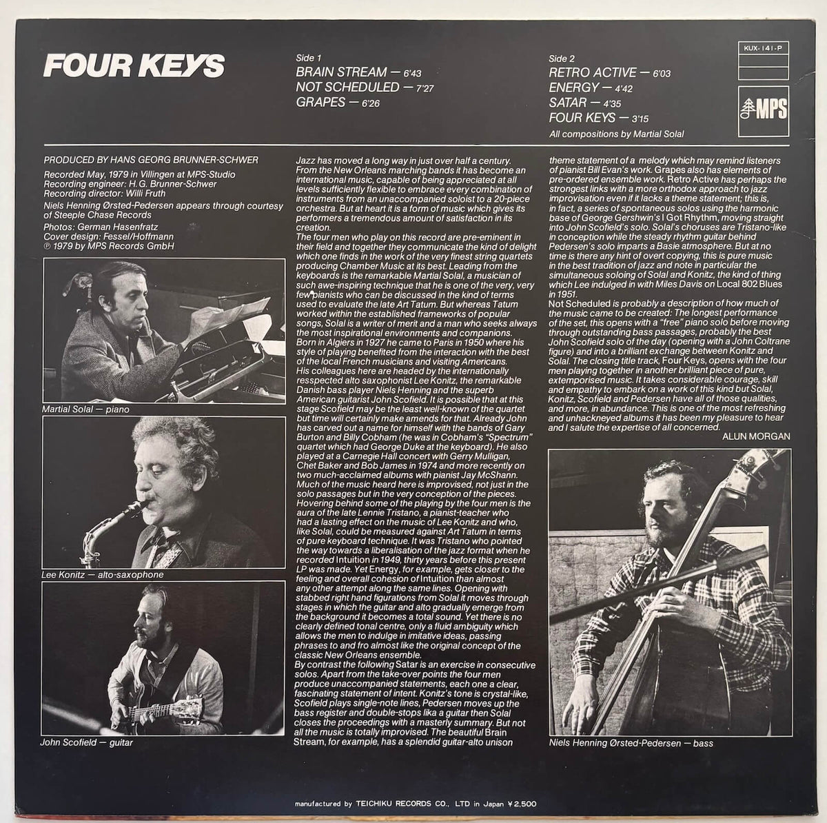 Solal, Konitz, Scofield, Ørsted Pedersen - Four Keys (1980 Japanese MPS Vinyl LP)