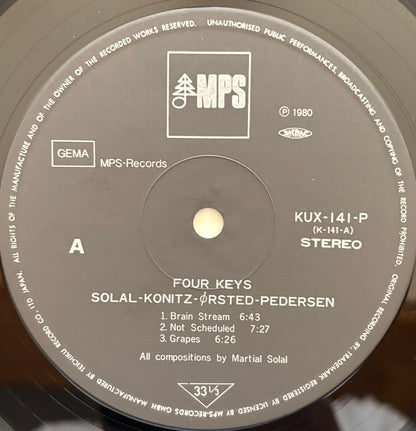Solal, Konitz, Scofield, Ørsted Pedersen - Four Keys (1980 Japanese MPS Vinyl LP)