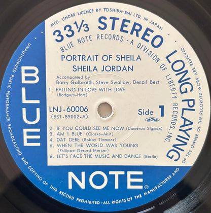 Sheila Jordan - Portrait of Sheila (1976 Japanese Blue Note Stereo Vinyl LP)