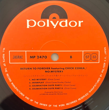 Return to Forever - No Mystery (1975 Japanese Polydor Vinyl LP)