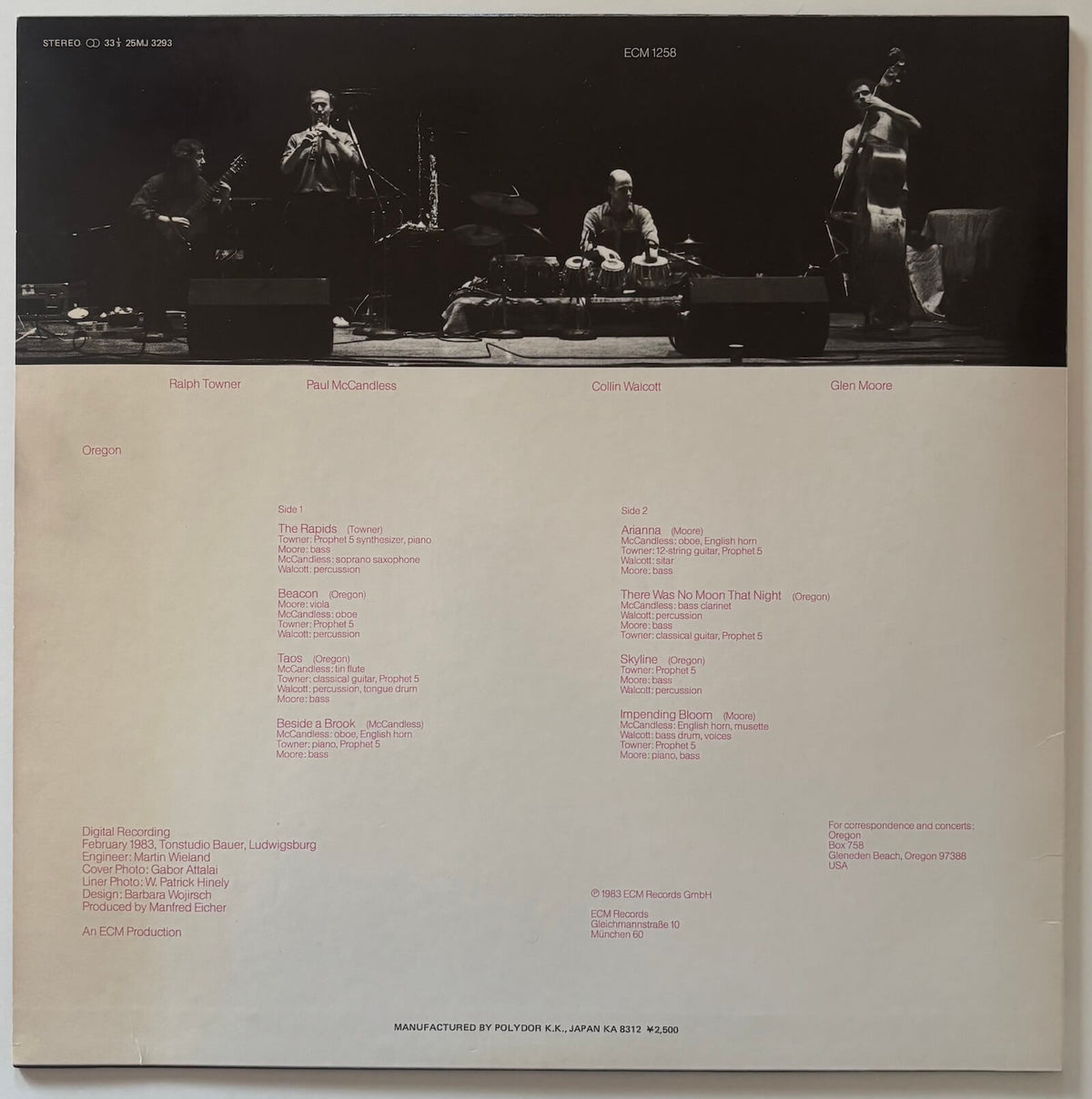Oregon - Oregon (1983 Japanese ECM Vinyl LP)