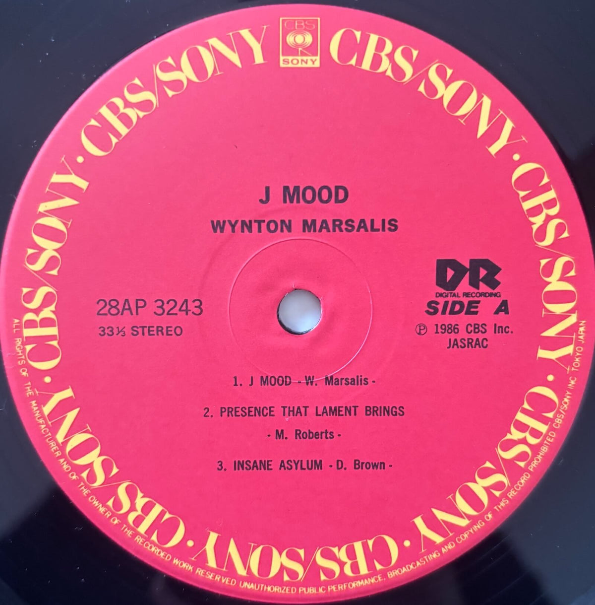Wynton Marsalis - J Mood (1986 Japanese CBS/Sony Vinyl LP)
