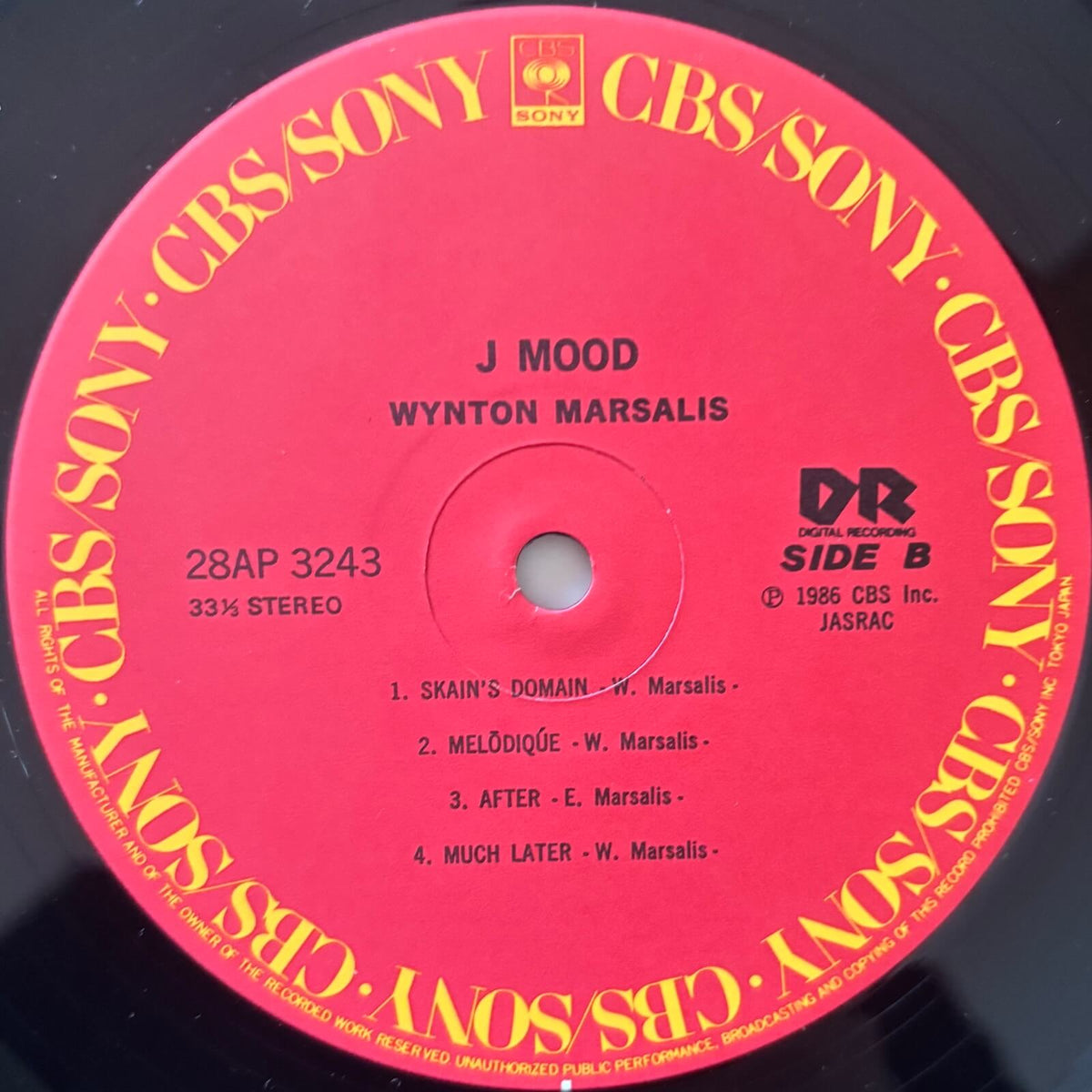 Wynton Marsalis - J Mood (1986 Japanese CBS/Sony Vinyl LP)