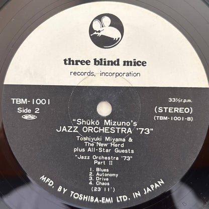 Shūkō Mizuno / Toshiyuki Miyama & The New Herd Plus All-Star Guests - Jazz Orchestra ‘73 (1973 Japanese Three Blind Mice TBM-1001 Vinyl LP)