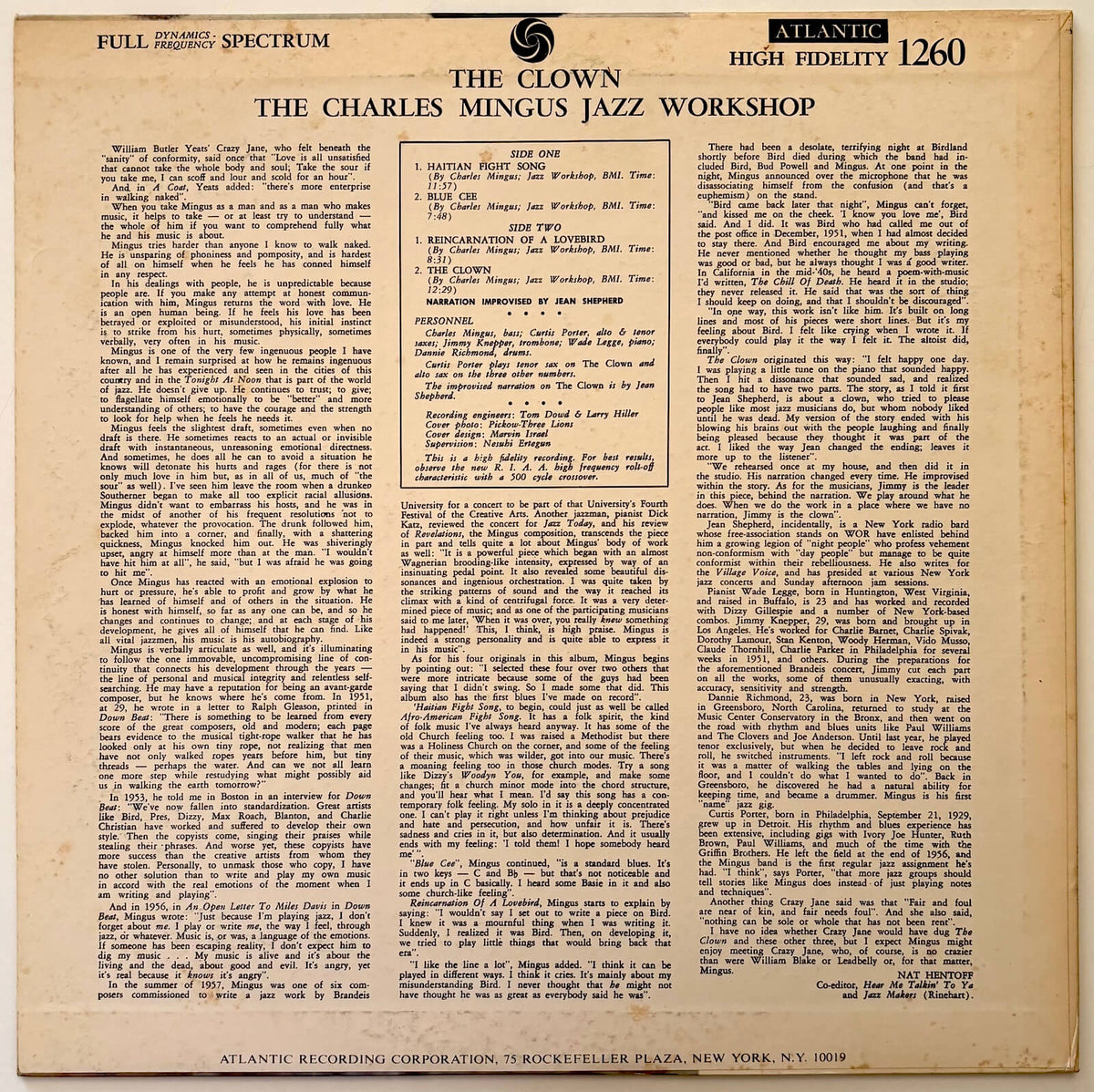 Charles Mingus - The Clown (1976 Japanese Atlantic Mono Reissue Vinyl LP)