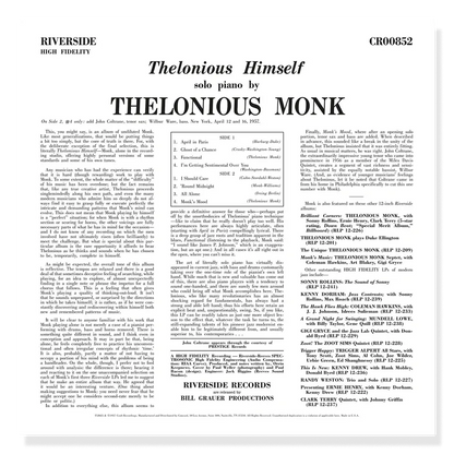 Thelonious Monk - Thelonious Himself (2025 Craft Recordings 180g Mono Vinyl LP)