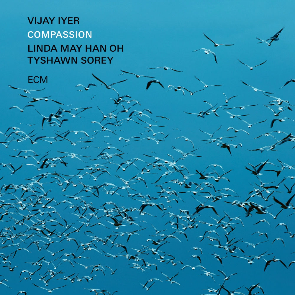 Album cover of Vijay Iyer, Linda May Han Oh, Tyshawn Sorey album Compassion on ECM label.