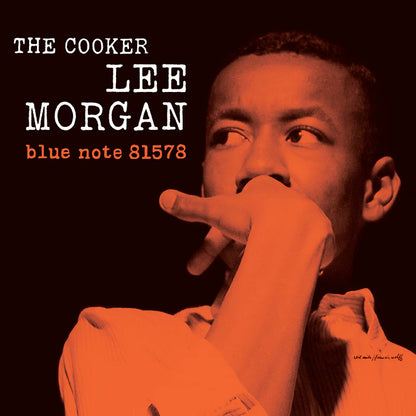 Album cover with a person holding their hand to their mouth, featuring text 'The Cooker Lee Morgan Blue Note 81578'.